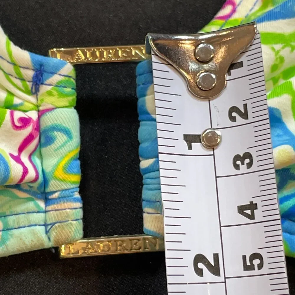 ~ Lauren Ralph Lauren Bikini Top, D/DD/LG/XL* Ring Front Halter Tie LRL Tropical